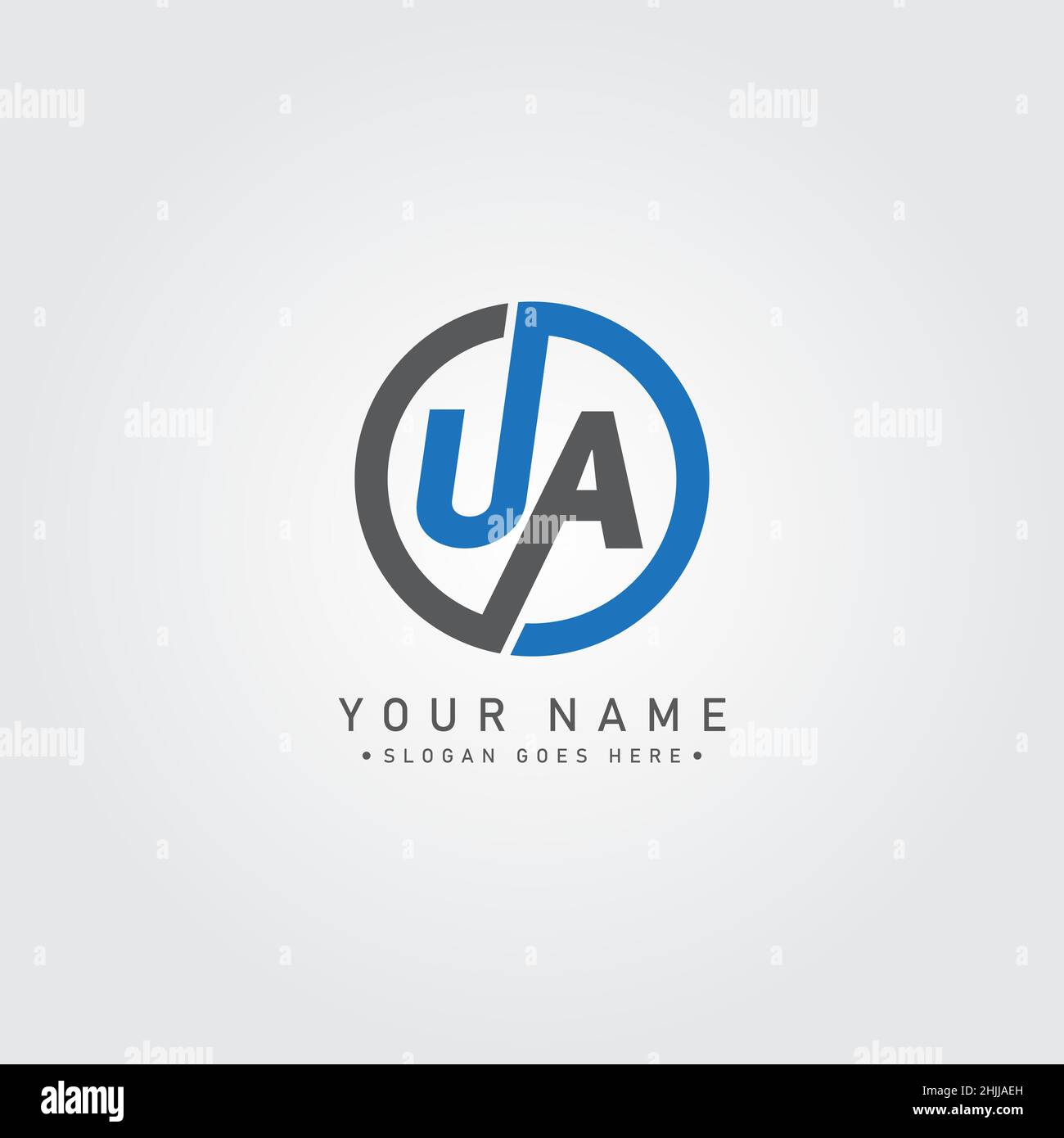Initial Letter UA Logo - Simple Business Logo for Alphabet U and A Stock Vector