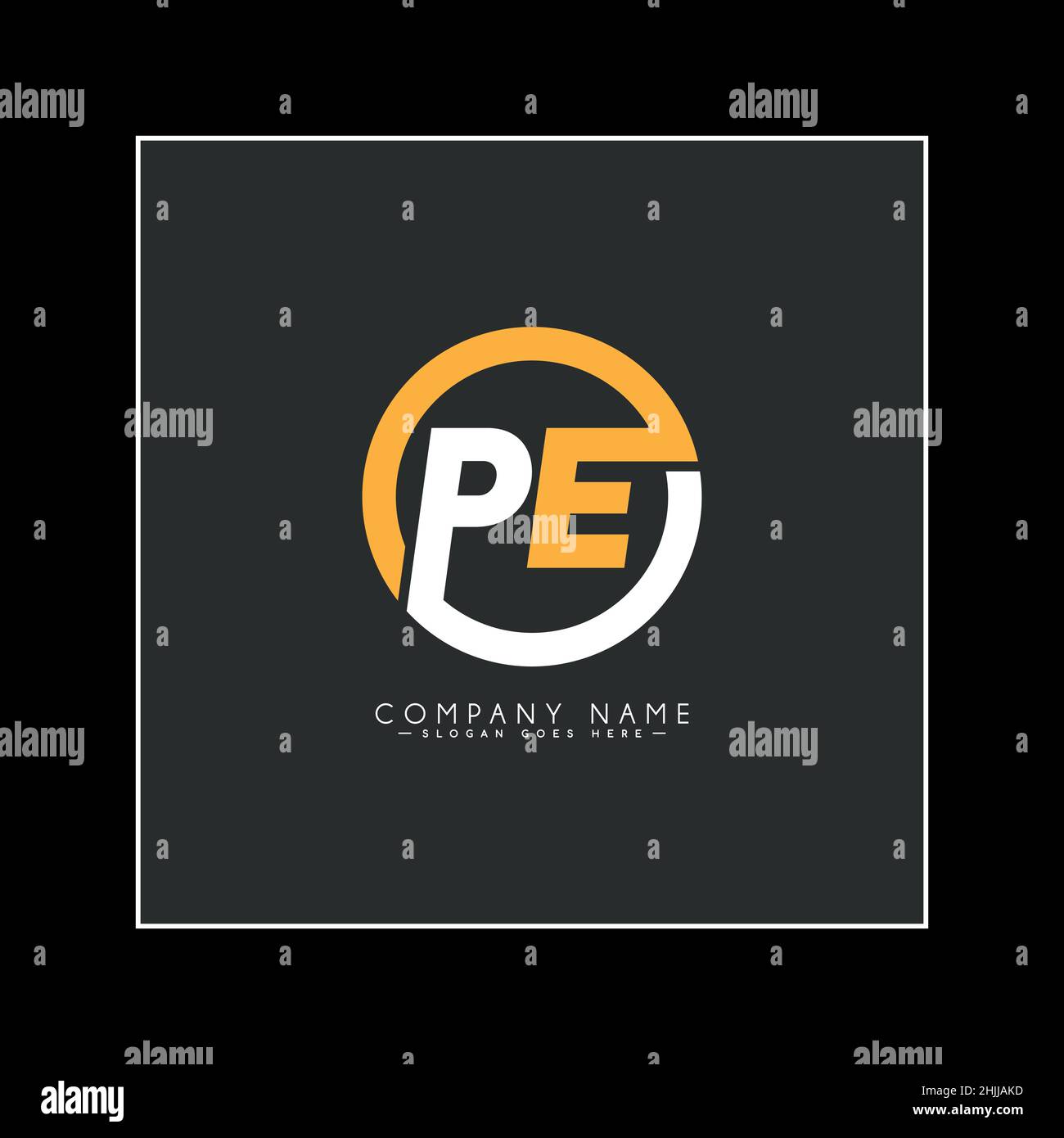 Initial Letter PE Logo - Minimal Business Logo for Alphabet P and E Stock Vector
