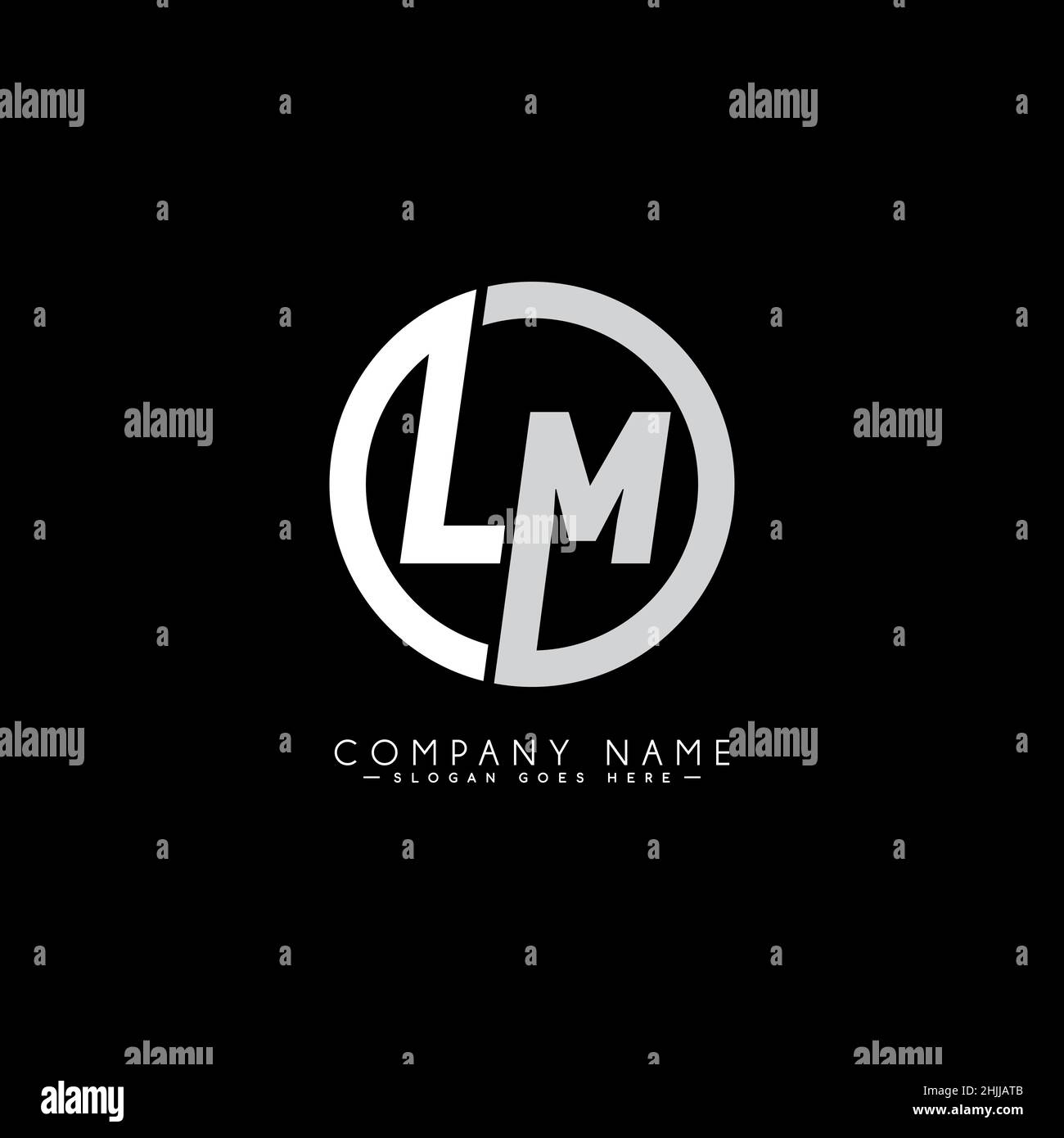 Initial Letter LM Logo - Simple Business Logo for Alphabet L and M Stock Vector