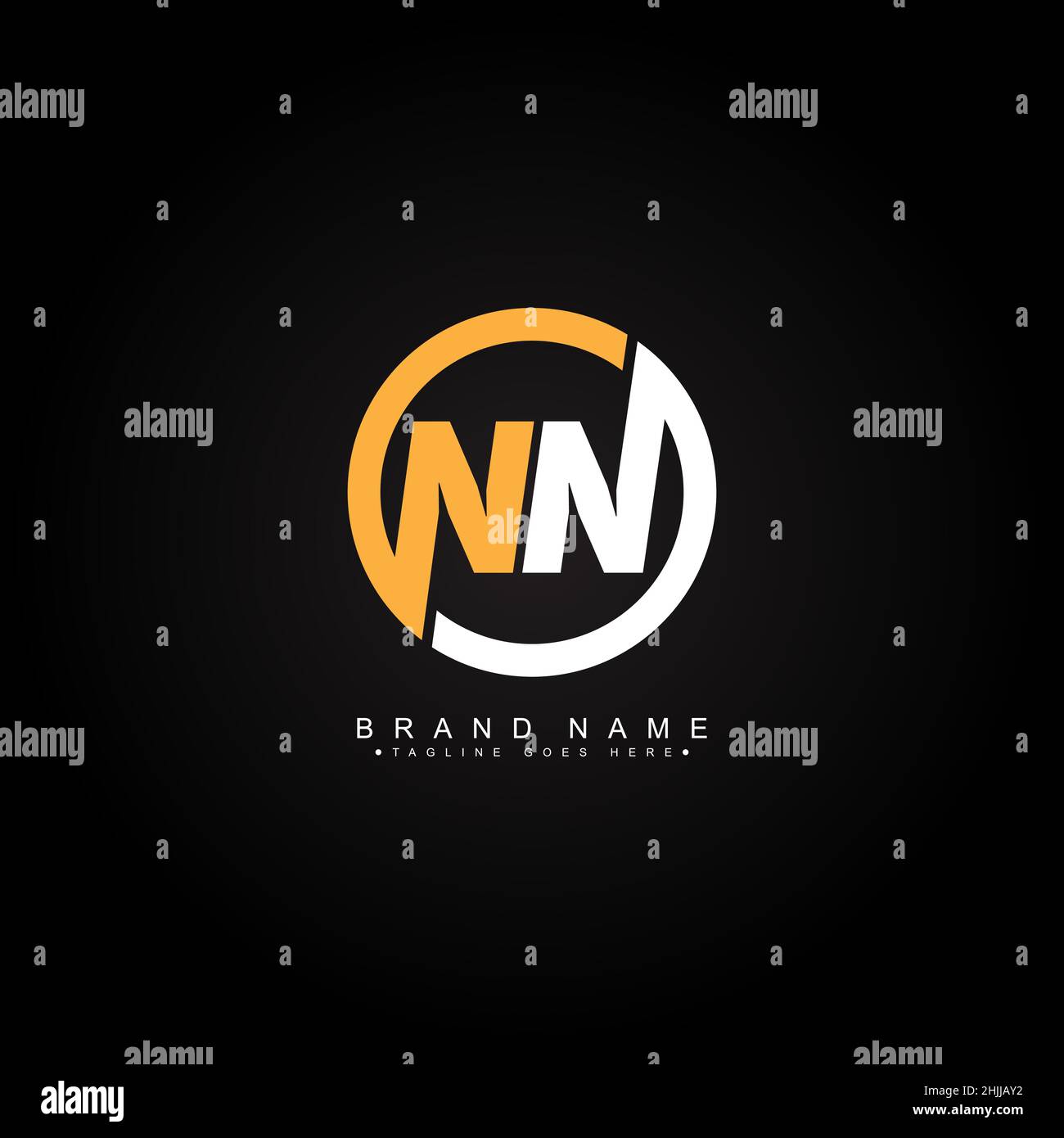 Initial Letter NN Logo - Minimal Business Logo for Alphabet NN Stock Vector