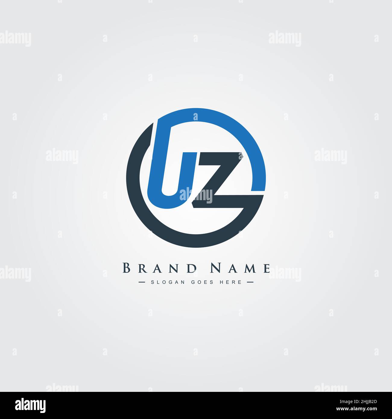 Initial Letter UZ Logo - Simple Business Logo for Alphabet U and Z Stock Vector