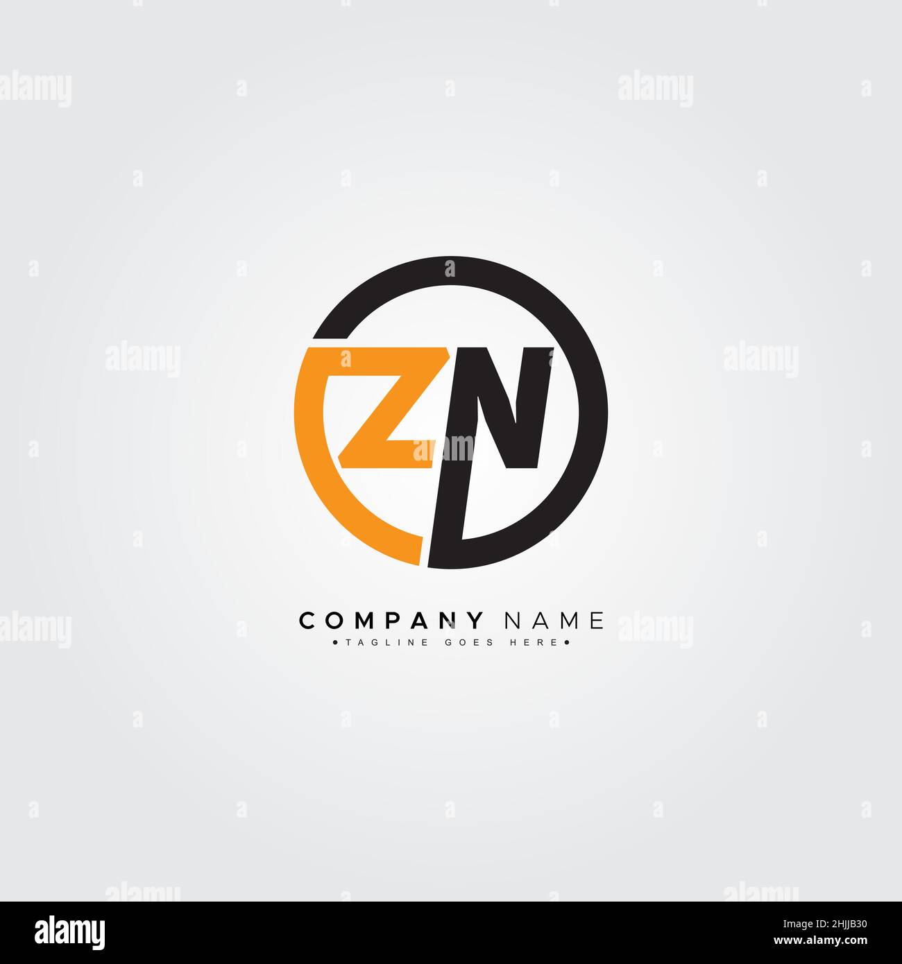 Initial Letter ZN Logo - Minimal Business Logo for Alphabet Z and N Stock Vector