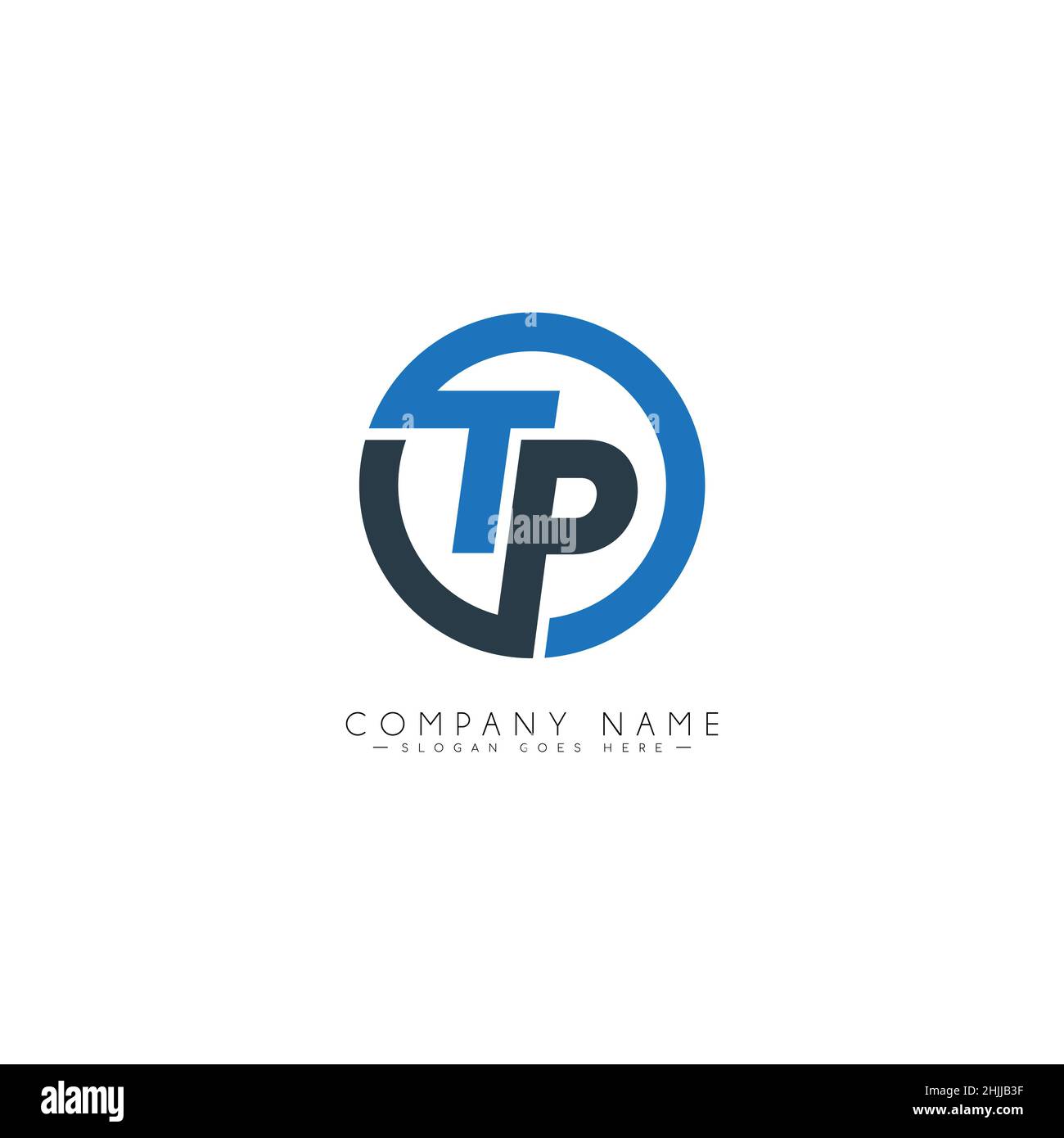 Initial Letter TP Logo - Simple Business Logo for Alphabet T and P Stock Vector