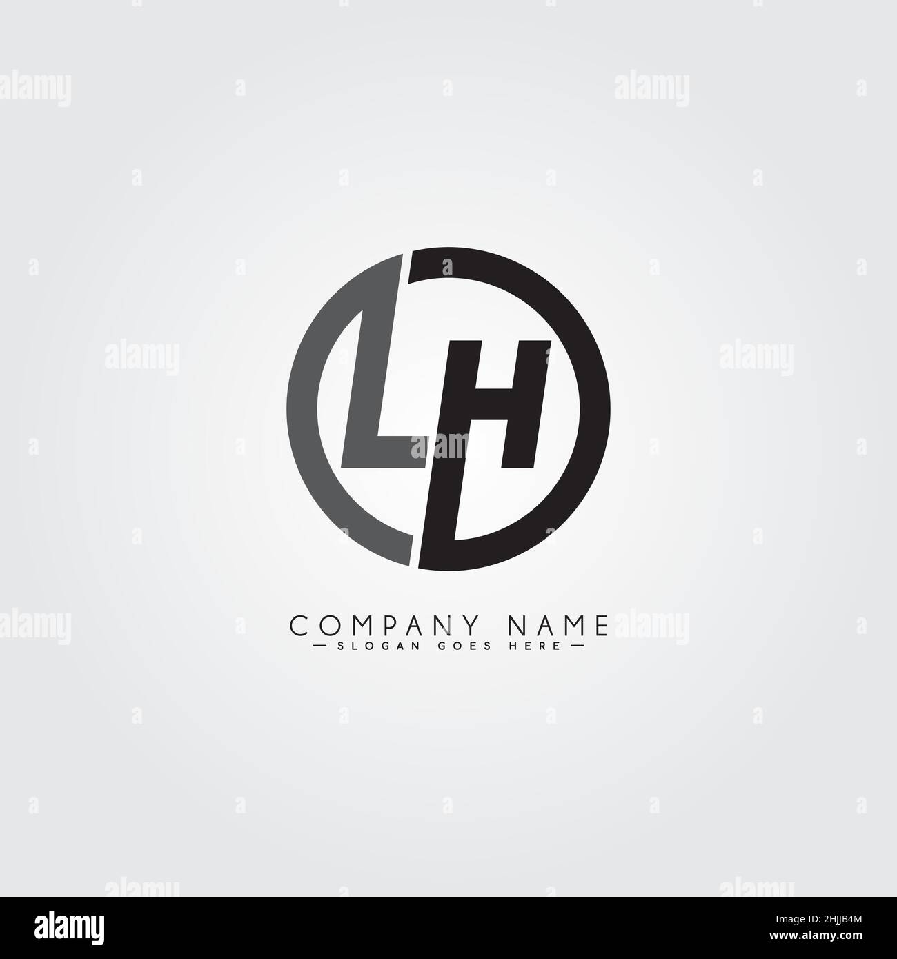 Initial Letter LH Logo - Simple Business Logo for Alphabet L and H Stock Vector