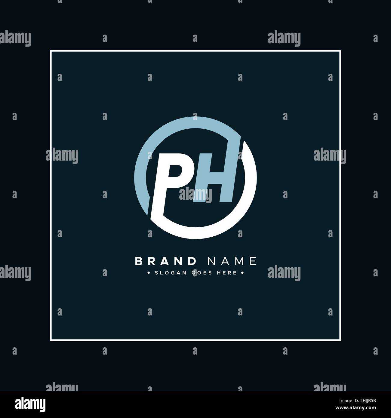 Simple Business Logo For Initial Letter Ph - Alphabet Logo Stock Vector 