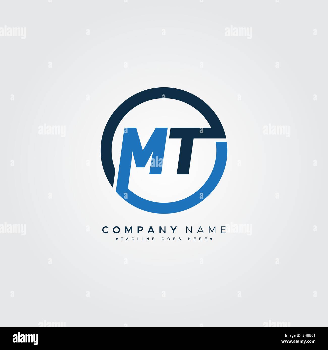 Initial Letter MT Logo - Simple Business Logo for Alphabet M and T Stock Vector