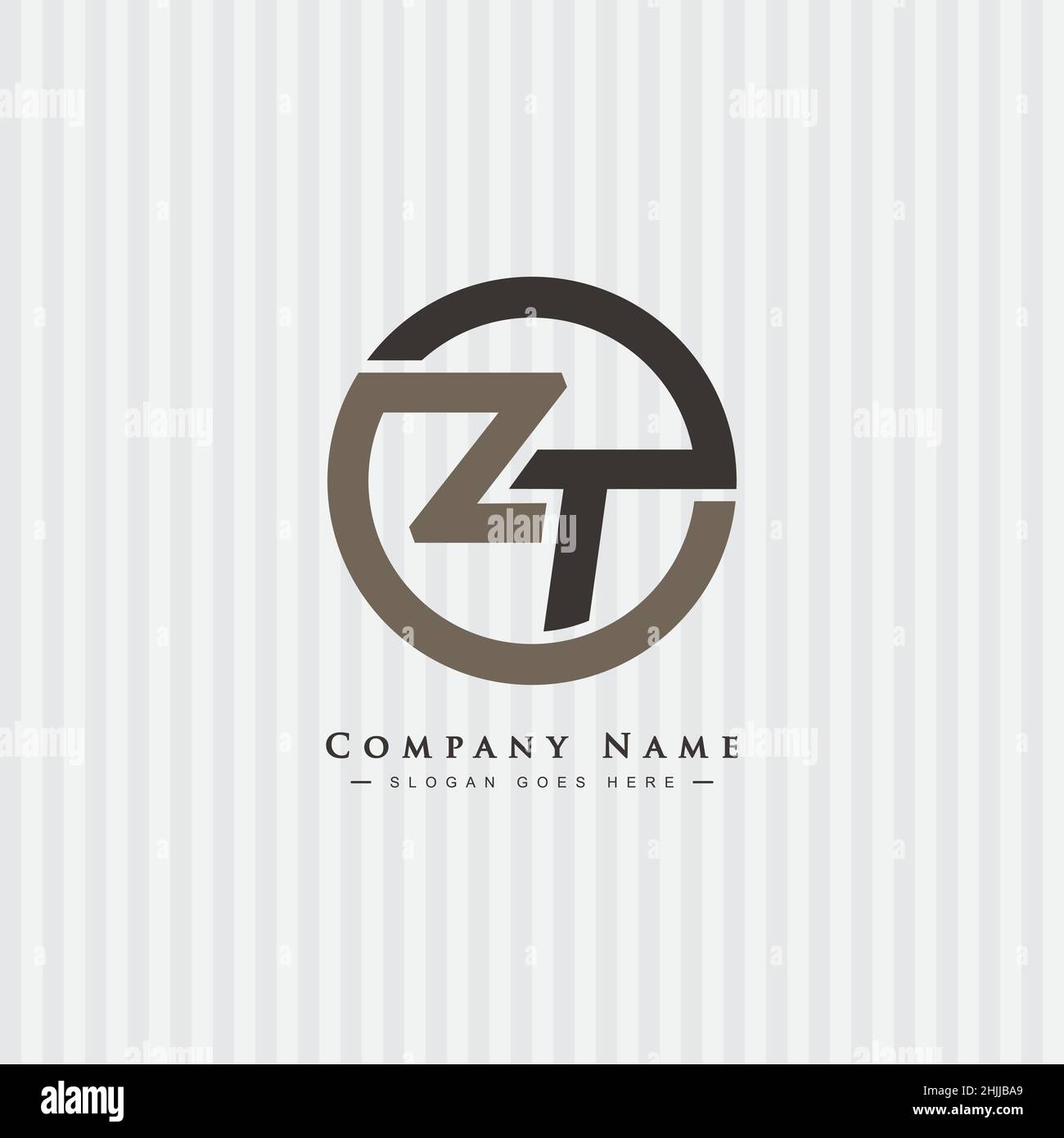 Initial Letter ZT Logo - Minimal Business Logo for Alphabet Z and T Stock Vector