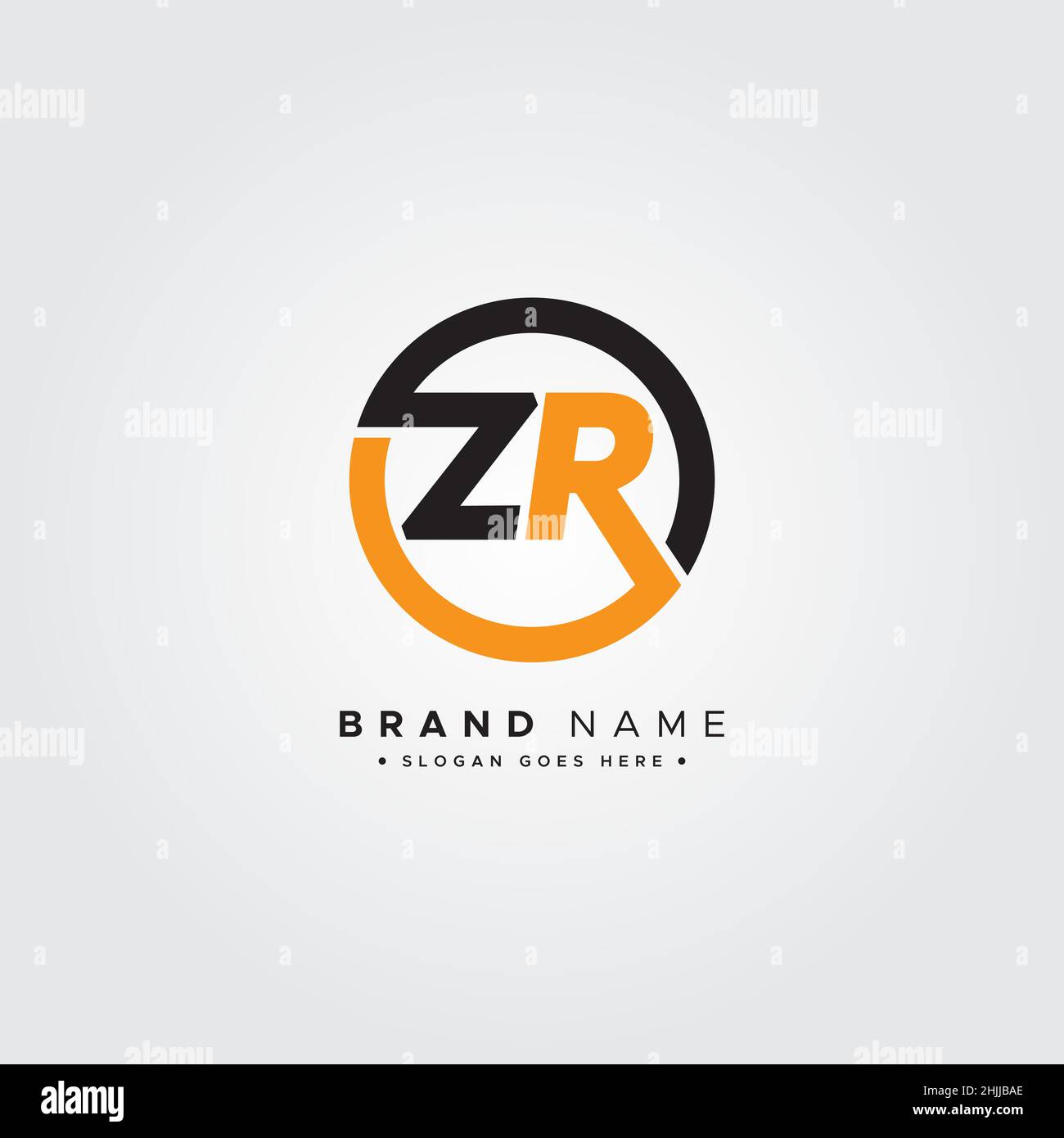 Initial Letter ZR Logo - Simple Business Logo for Alphabet Z and R Stock Vector
