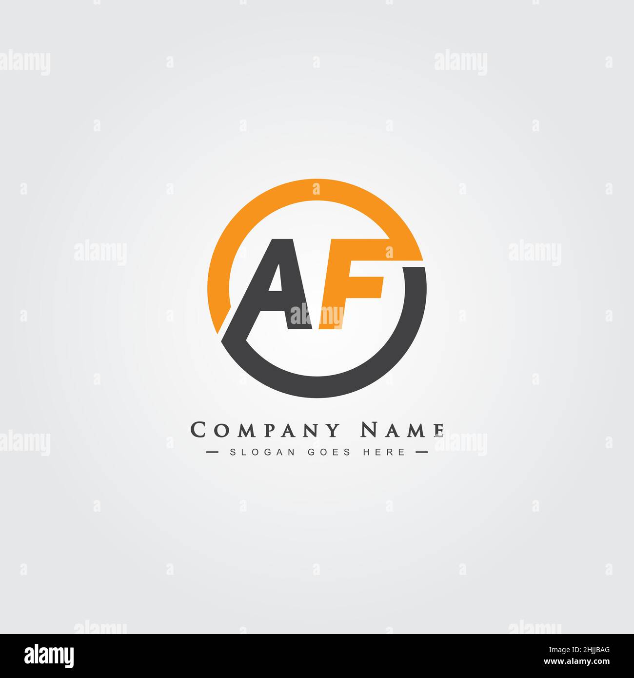 Minimal Business logo for Alphabet AF - Initial Letter A and F Logo Stock Vector