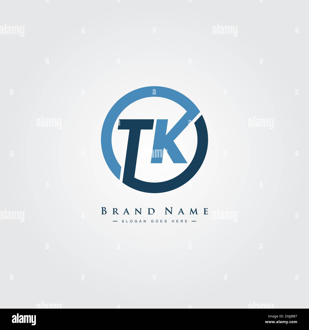 Initial Letter TK Logo - Simple Business Logo for Alphabet T and K Stock Vector