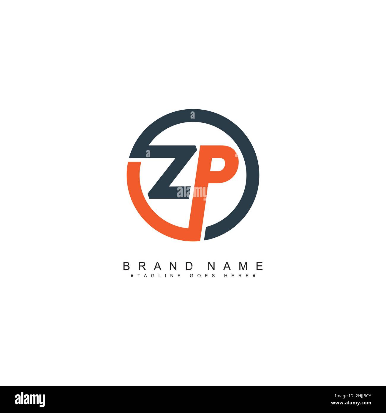 Initial Letter ZP Logo - Simple Business Logo for Alphabet Z and P Stock Vector