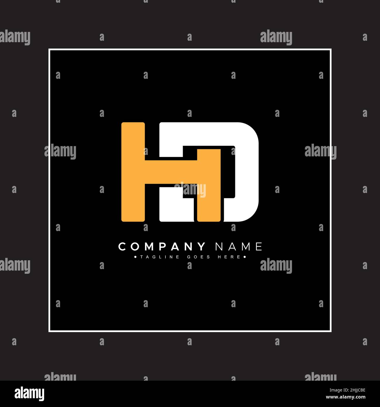 Initial Letter HD Logo - Simple Business Logo for Alphabet H and D Stock Vector