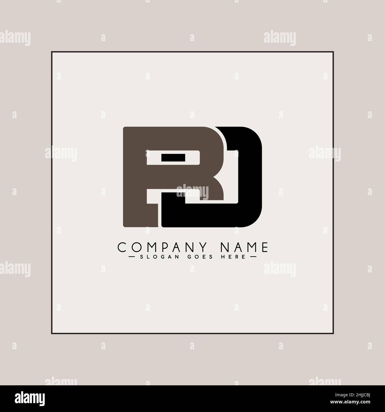 Initial Letter BD Logo - Minimal Business Logo for Alphabet B and D Stock Vector
