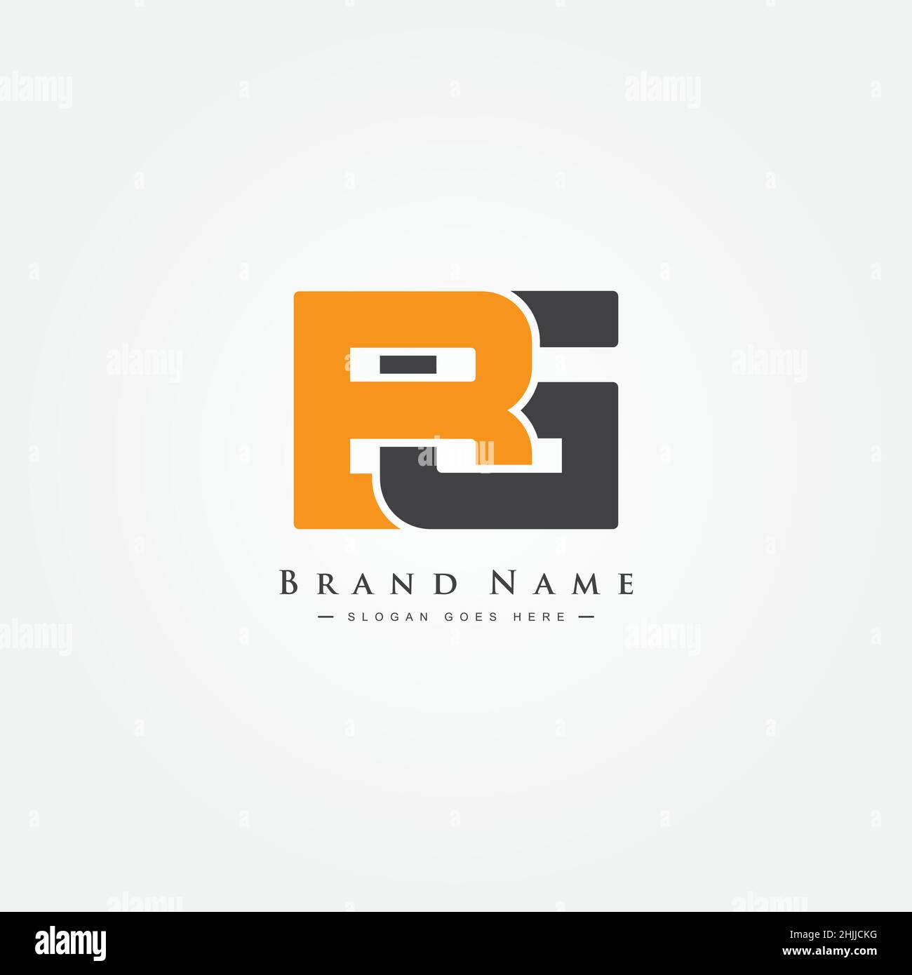Initial Letter BG Logo - Minimal Business Logo for Alphabet B and G Stock Vector