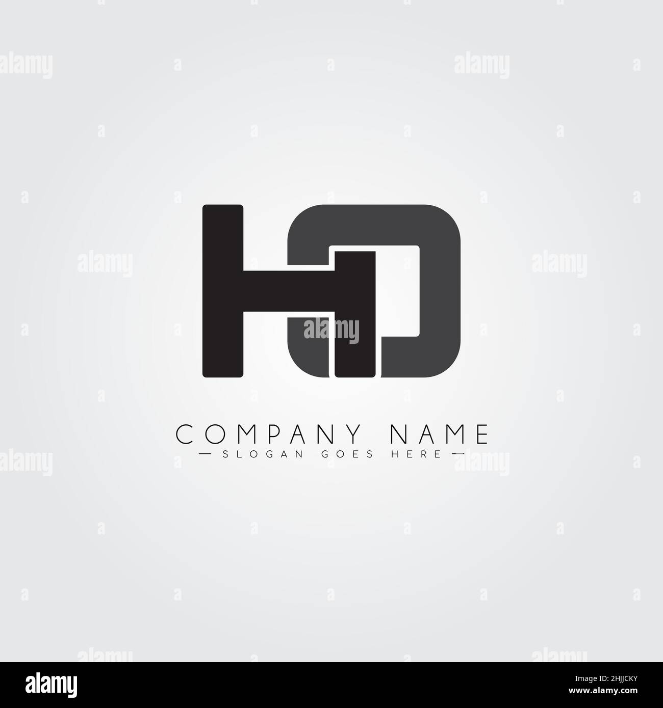 Initial Letter HO Logo - Simple Alphabet Logo - Alphabet HO Logo Stock Vector