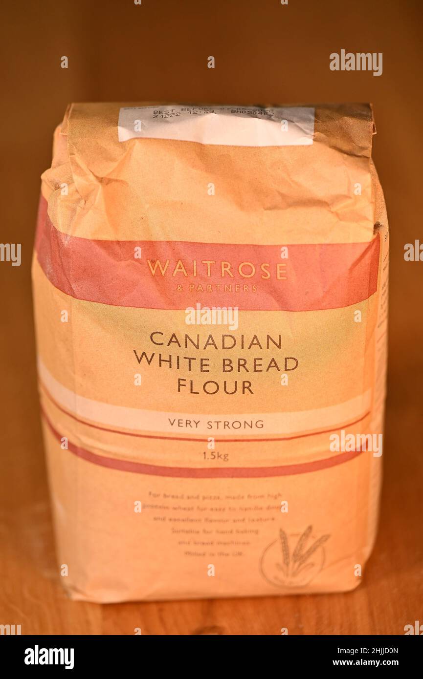Waitrose Canadian White Bread Flour. London. UK. January 2022. Stock Photo