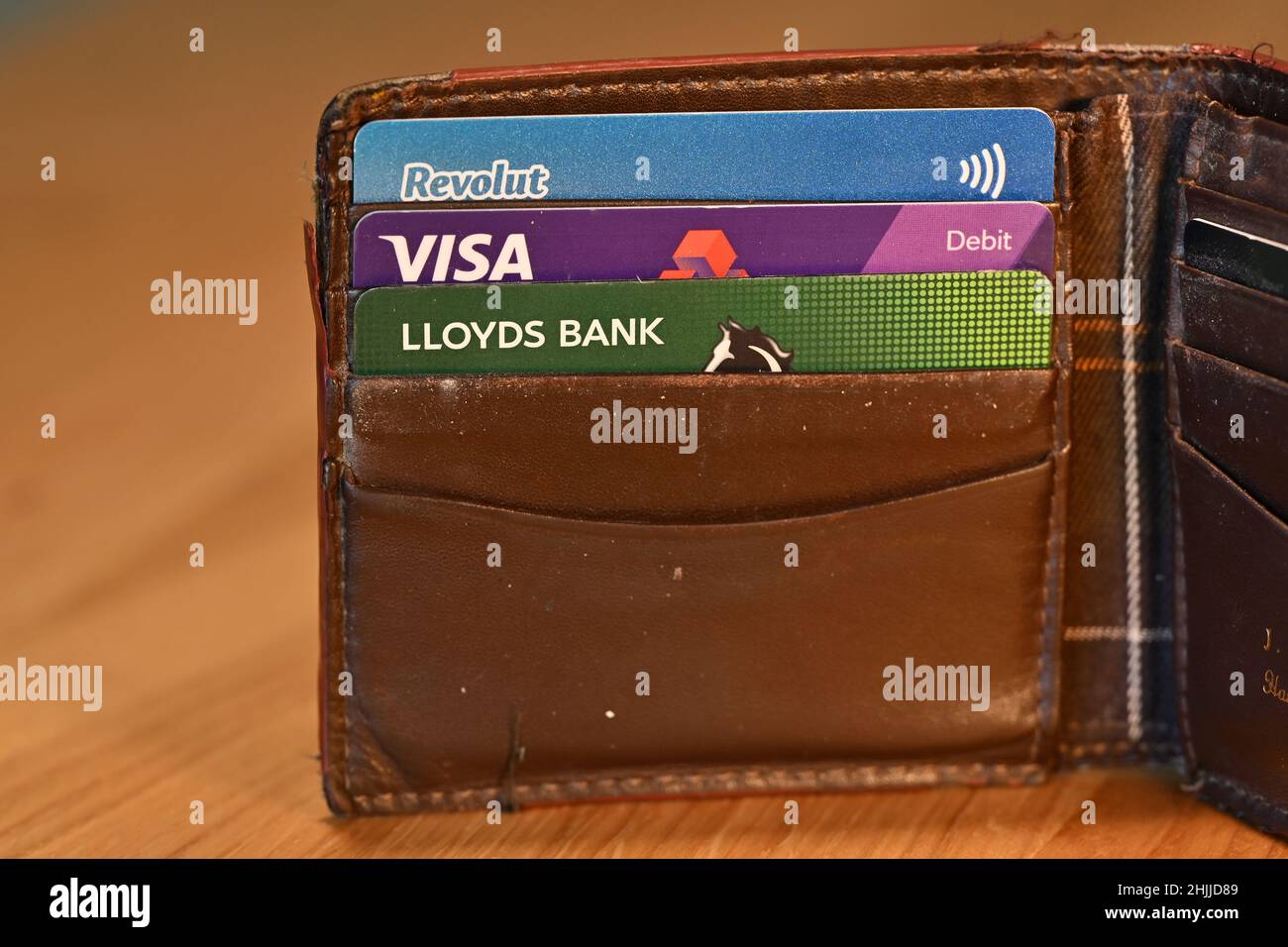 Revolut. Visa. Lloyds Bank. British Airways. London. UK. January 2022. Stock Photo