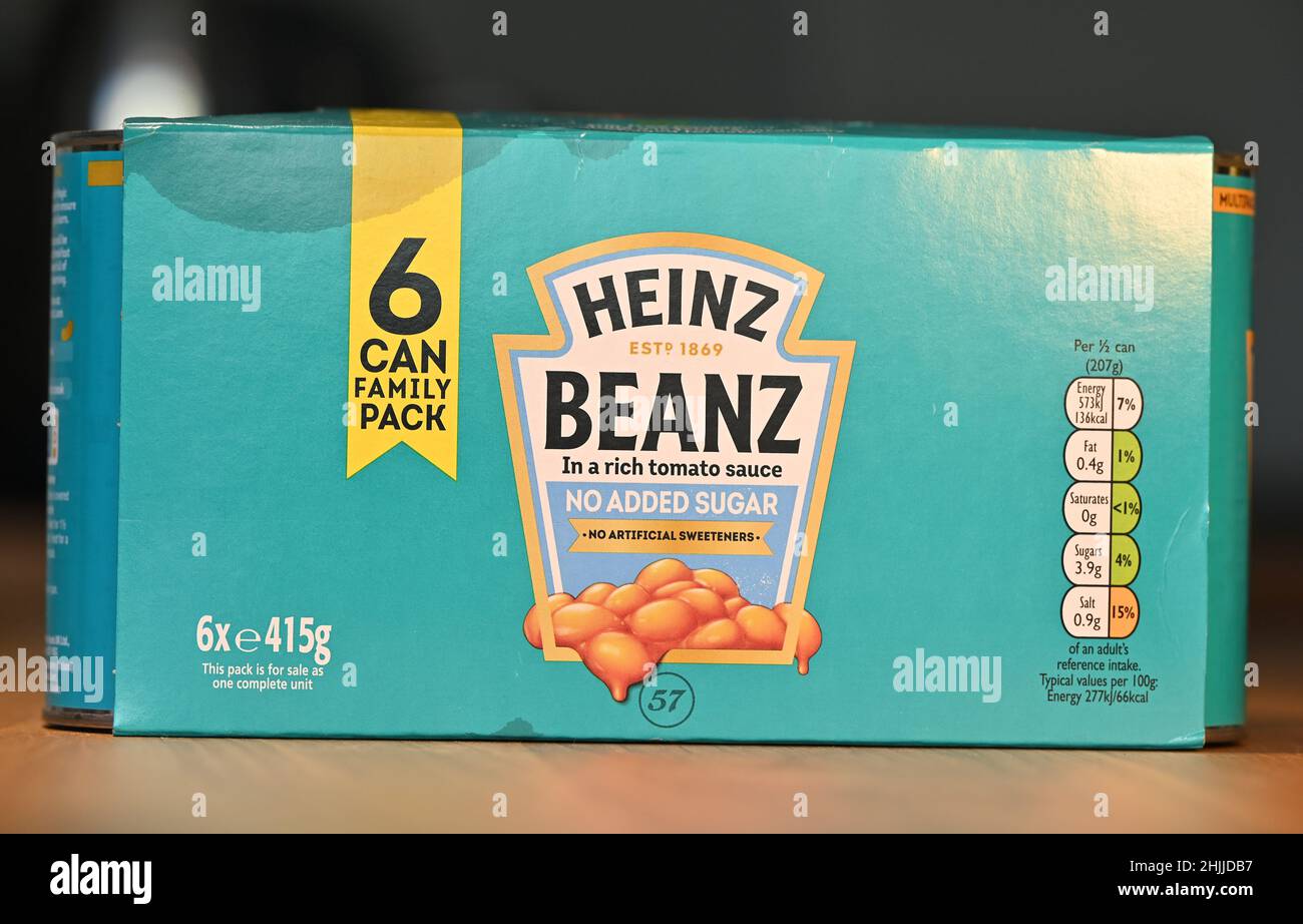 Heinz Beans. Mutipack. London. UK. January 2022 Stock Photo - Alamy