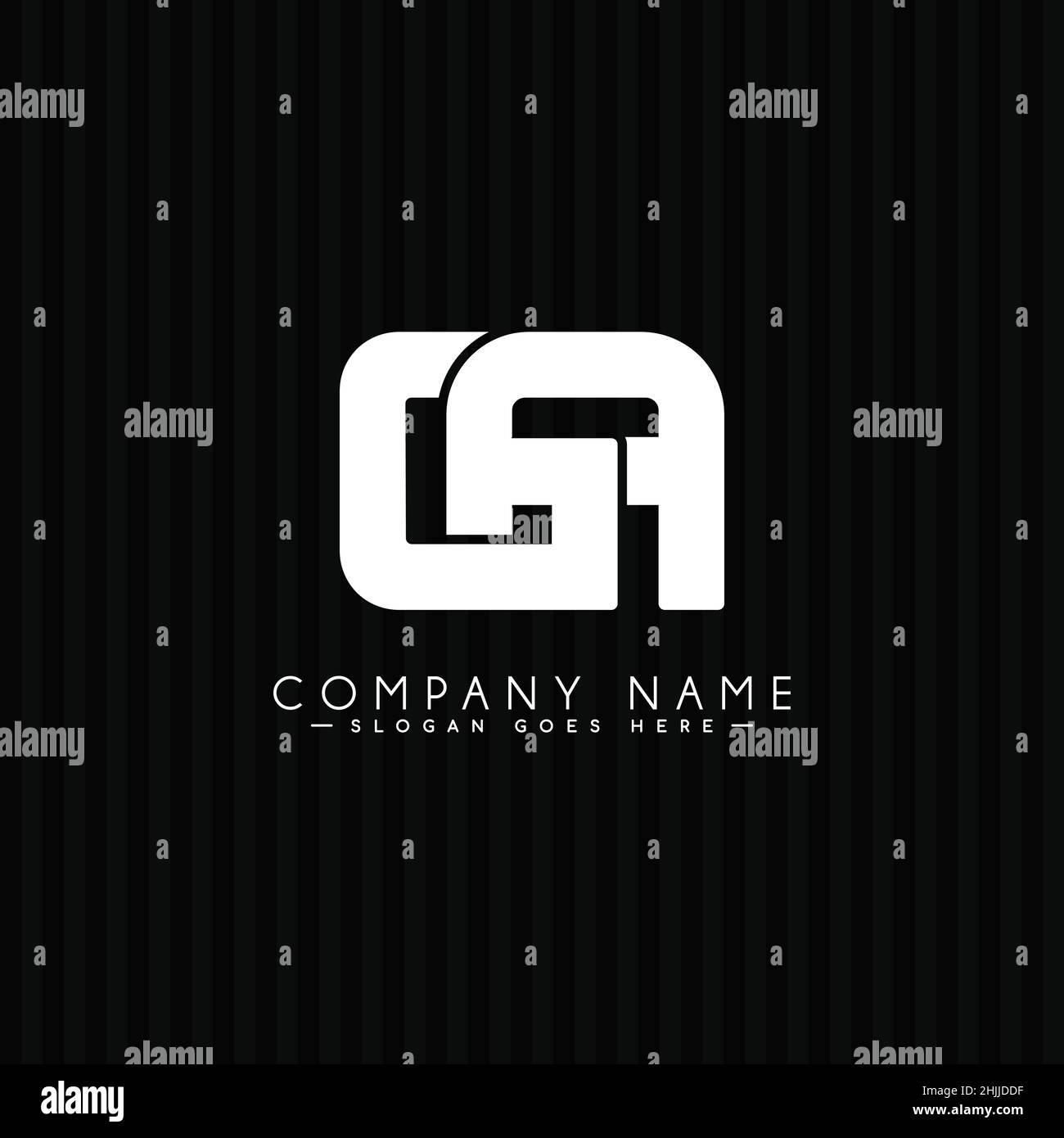 Initial Letter GA Logo - Simple Business Logo for Alphabet G and A - Monogram Style Logo for Business Name Initials Stock Vector