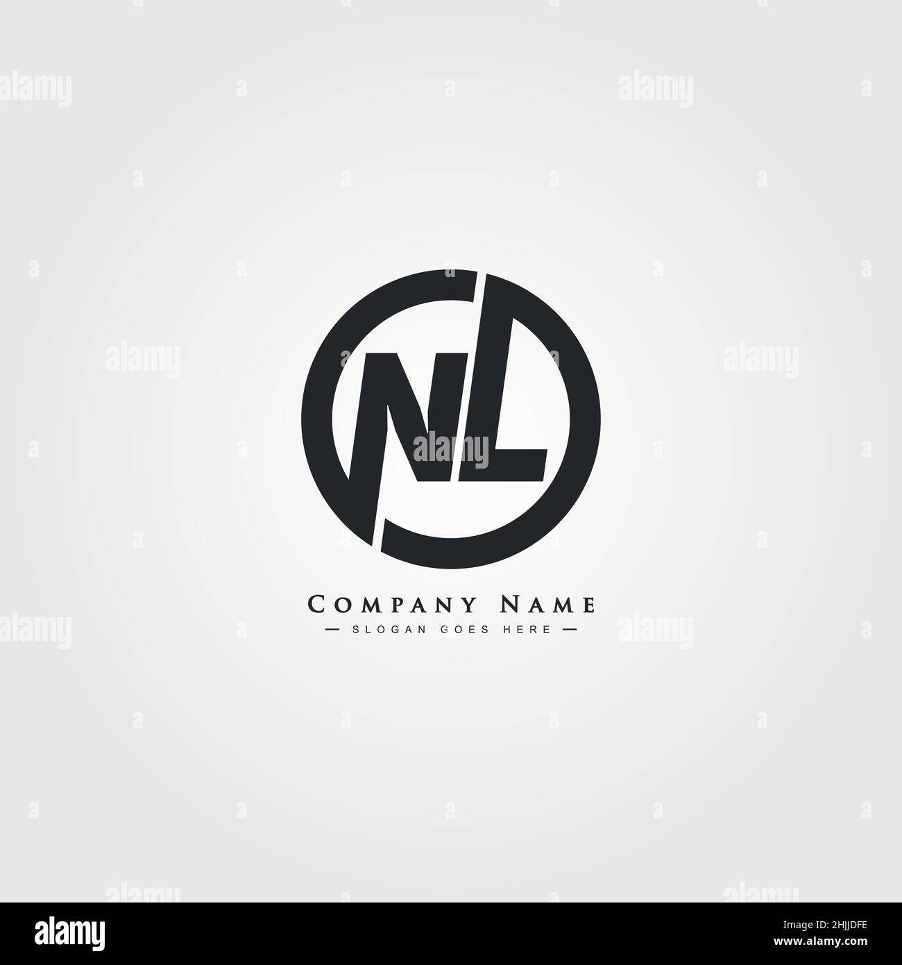 Initial Letter NL Logo - Minimal Business Logo for Alphabet N and ...