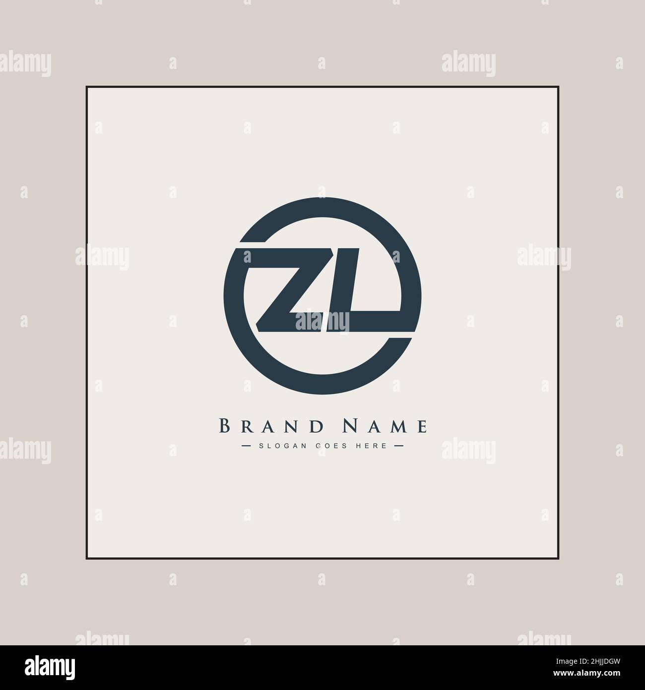 Initial Letter ZL Logo - Simple Business Logo for Alphabet Z and L - Monogram Style Logo for Business Name Initials Stock Vector