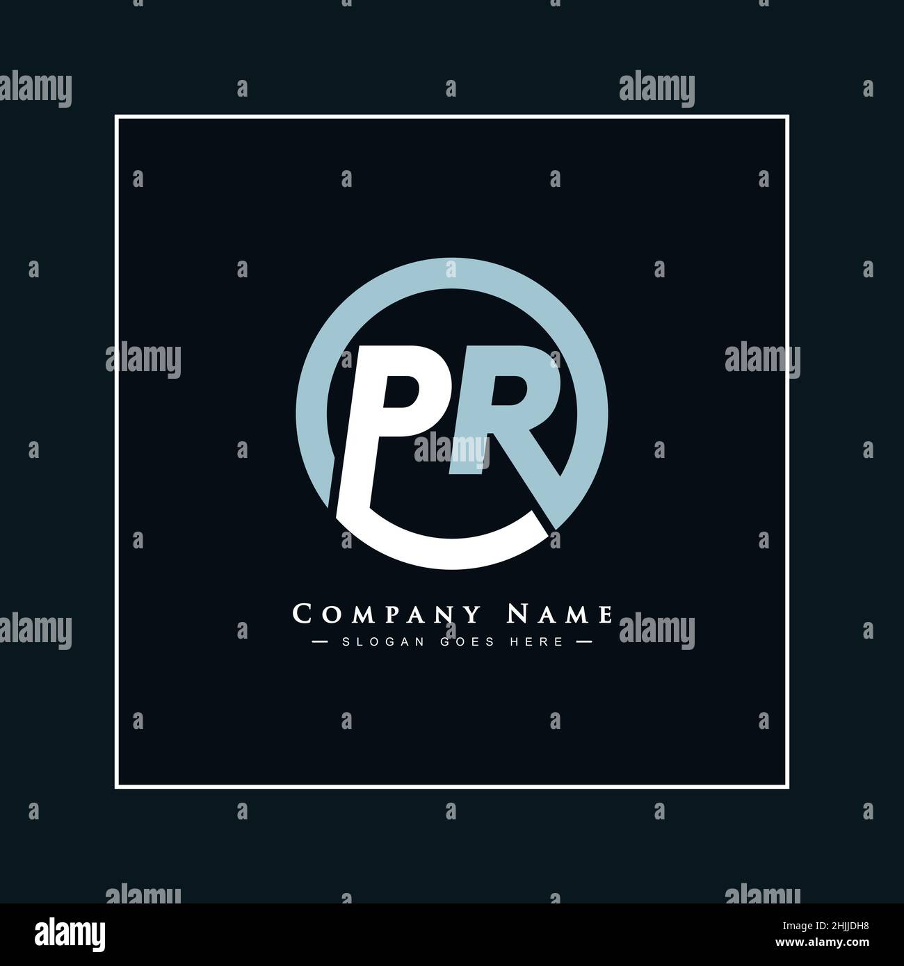 Simple Business Logo for Initial Letter PR - Alphabet Logo - Monogram Style Logo for Business Name Initials Stock Vector