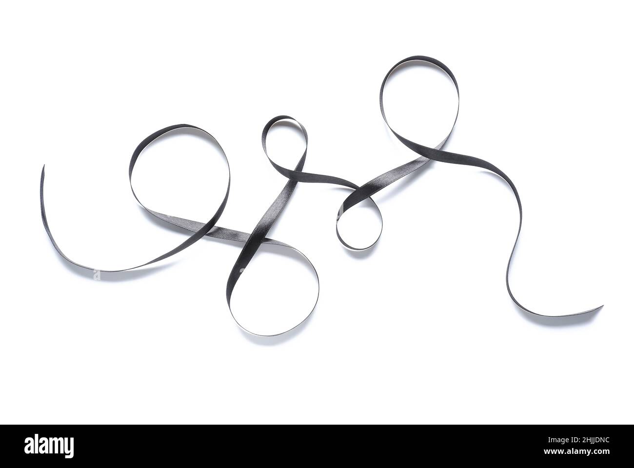 Black ribbon isolated on white Stock Photo Alamy