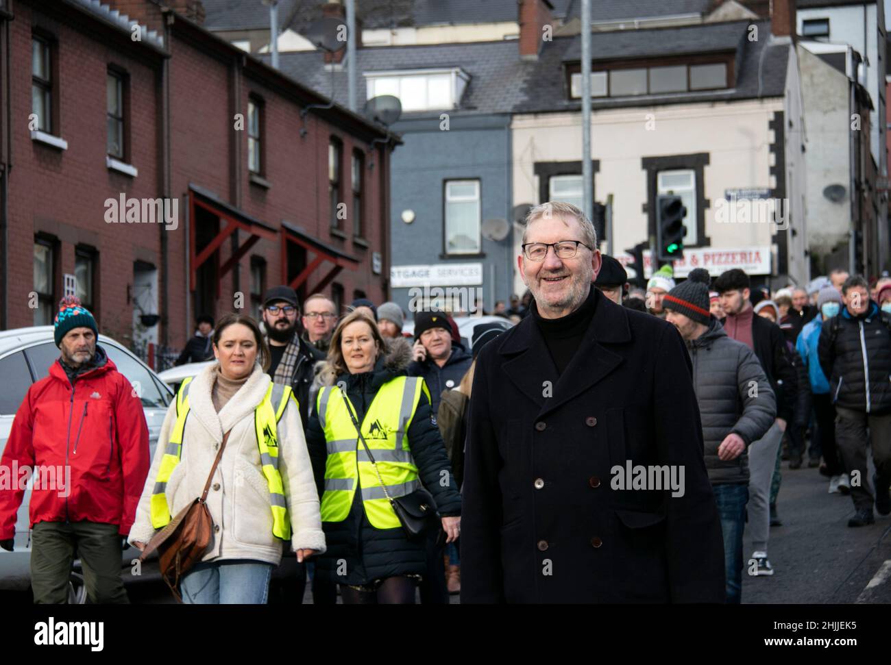 Len McCluskey attending the march to commemorate the 50th anniversary