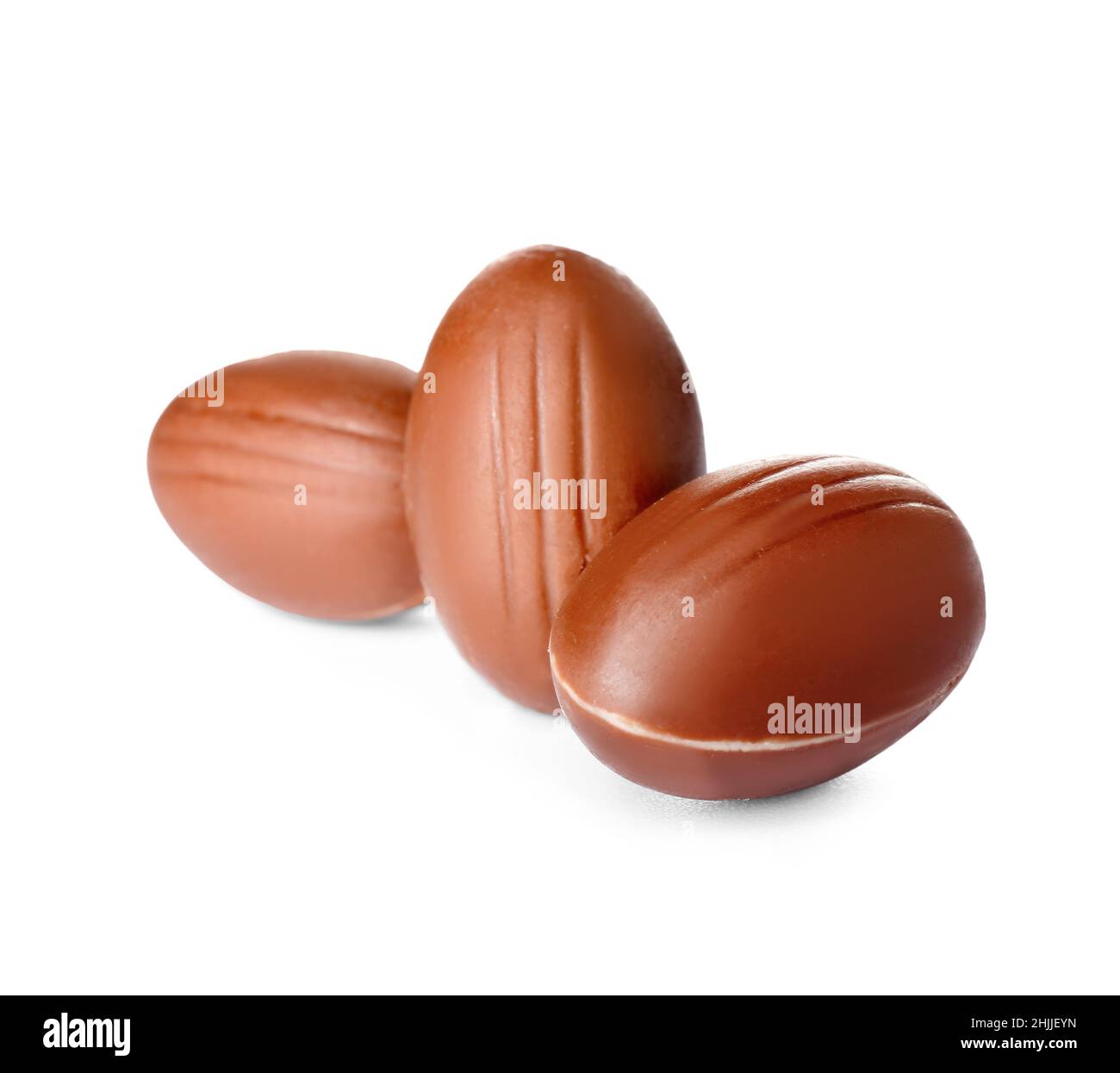Chocolate Easter eggs isolated on white background Stock Photo - Alamy