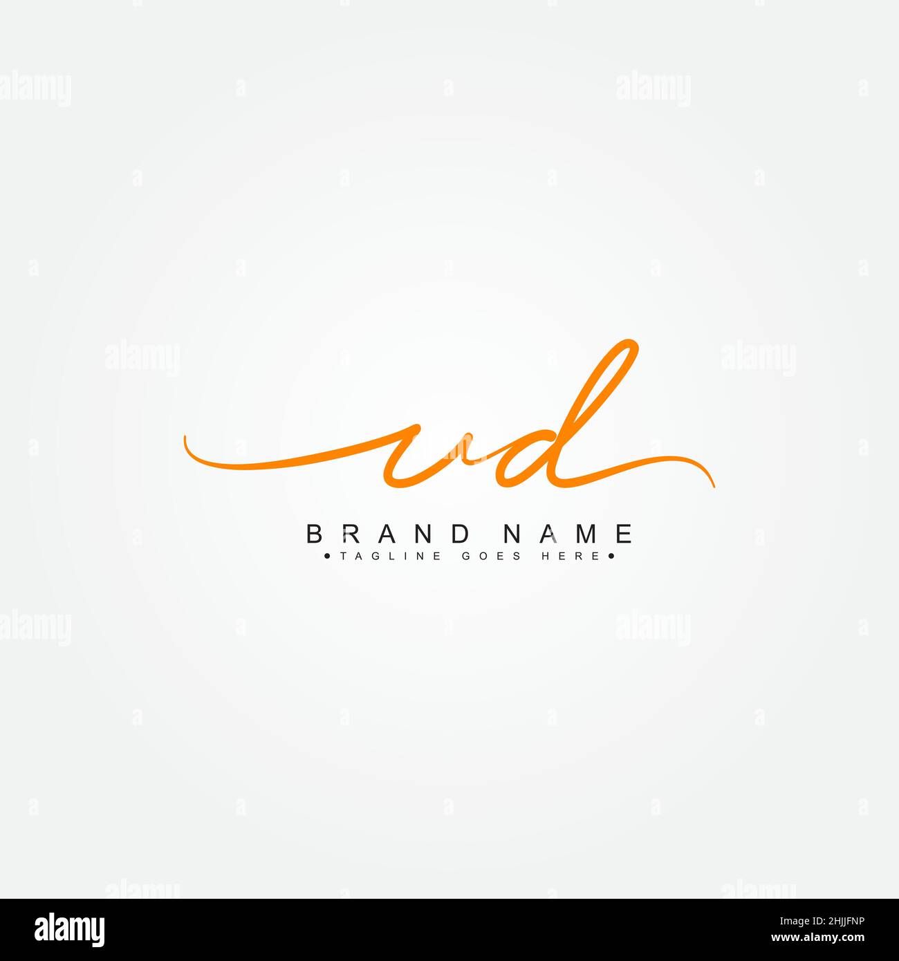 Initial Letter UD Logo - Handwritten Signature Style Logo - Simple Signature Style Logo for Business Name Initials Stock Vector