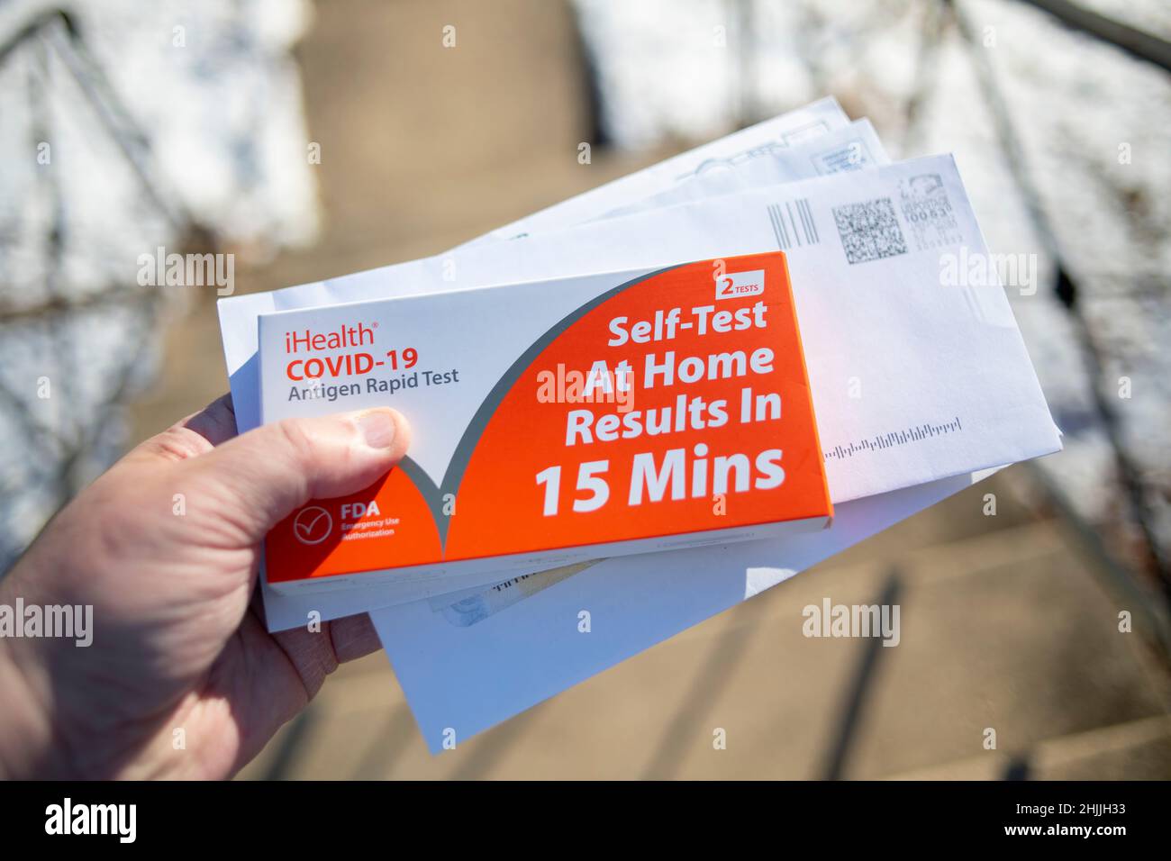 Covid 19 Antigen rapid at home self test kit provided by the U.S