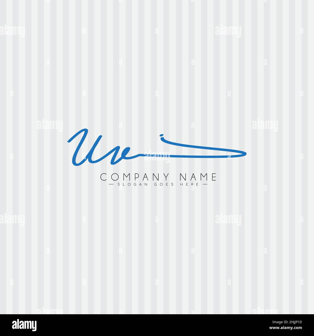 Initial Letter UV Logo - Handwritten Signature Style Logo - Simple Vector Logo in Signature Style for Brand Name Initials. Stock Vector