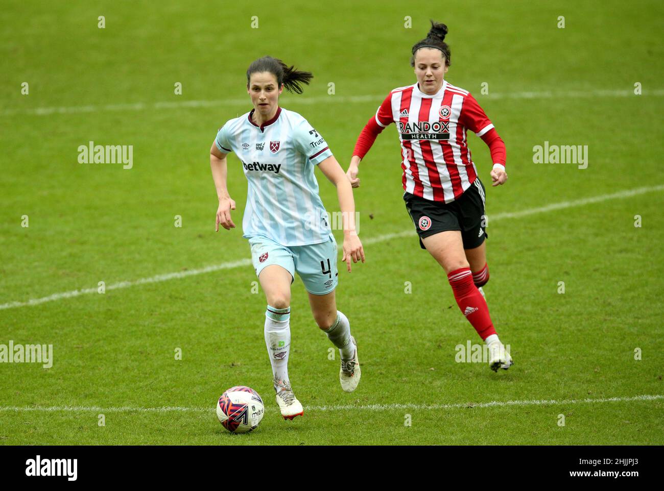 West Ham United’s Abbey-Leigh Stringer in action with Sheffield United ...