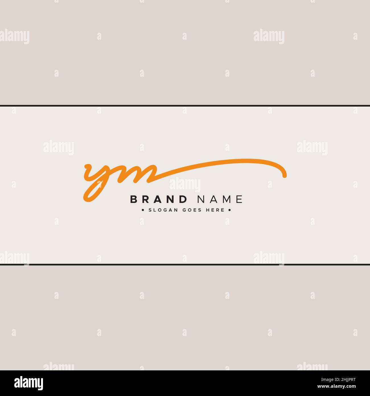 Initial Letter YM Logo - Hand Drawn Signature Style Logo - Simple ...