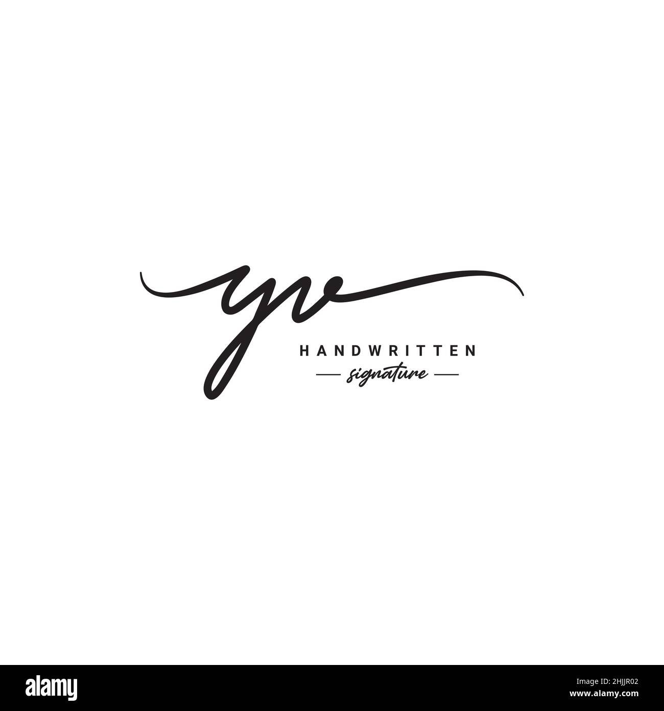 Initial Letter YV Logo - Handwritten Signature Style Logo - Simple Vector Logo in Signature Style for Brand Name Initials. Stock Vector