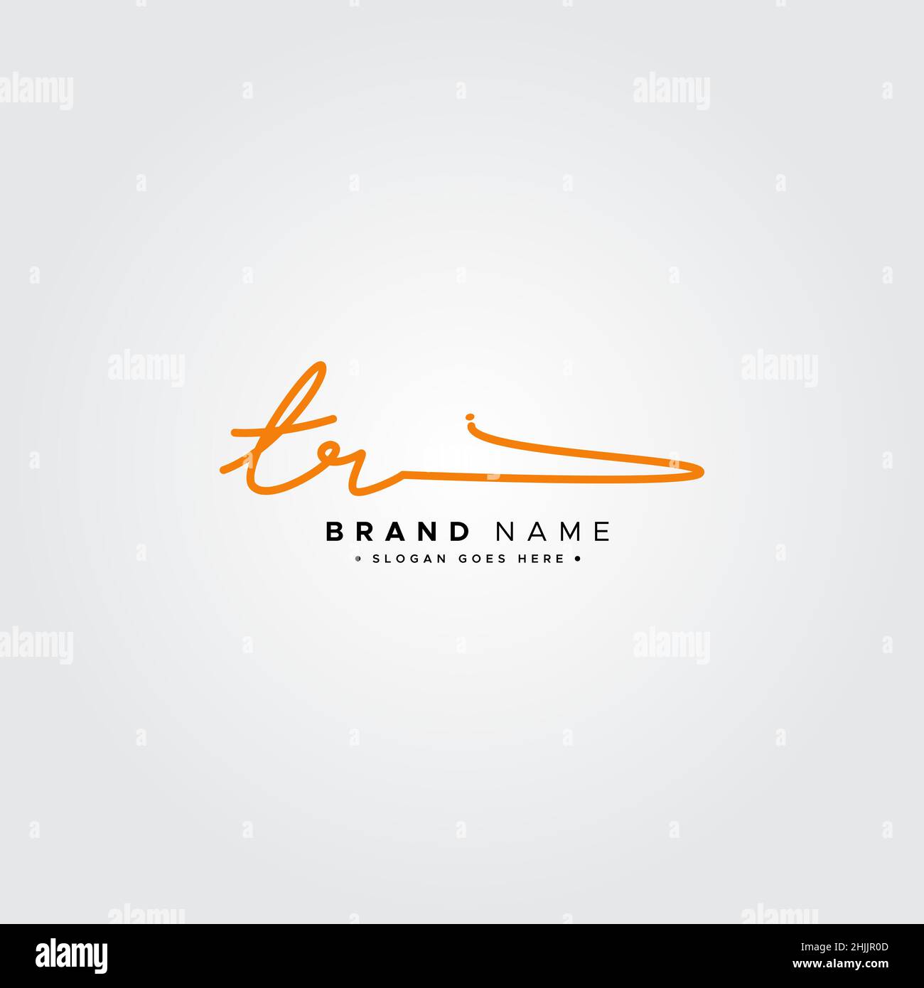 Initial Letter TR Logo - Hand Drawn Signature Logo - Simple Vector Logo in Signature Style for Brand Name Initials. Stock Vector