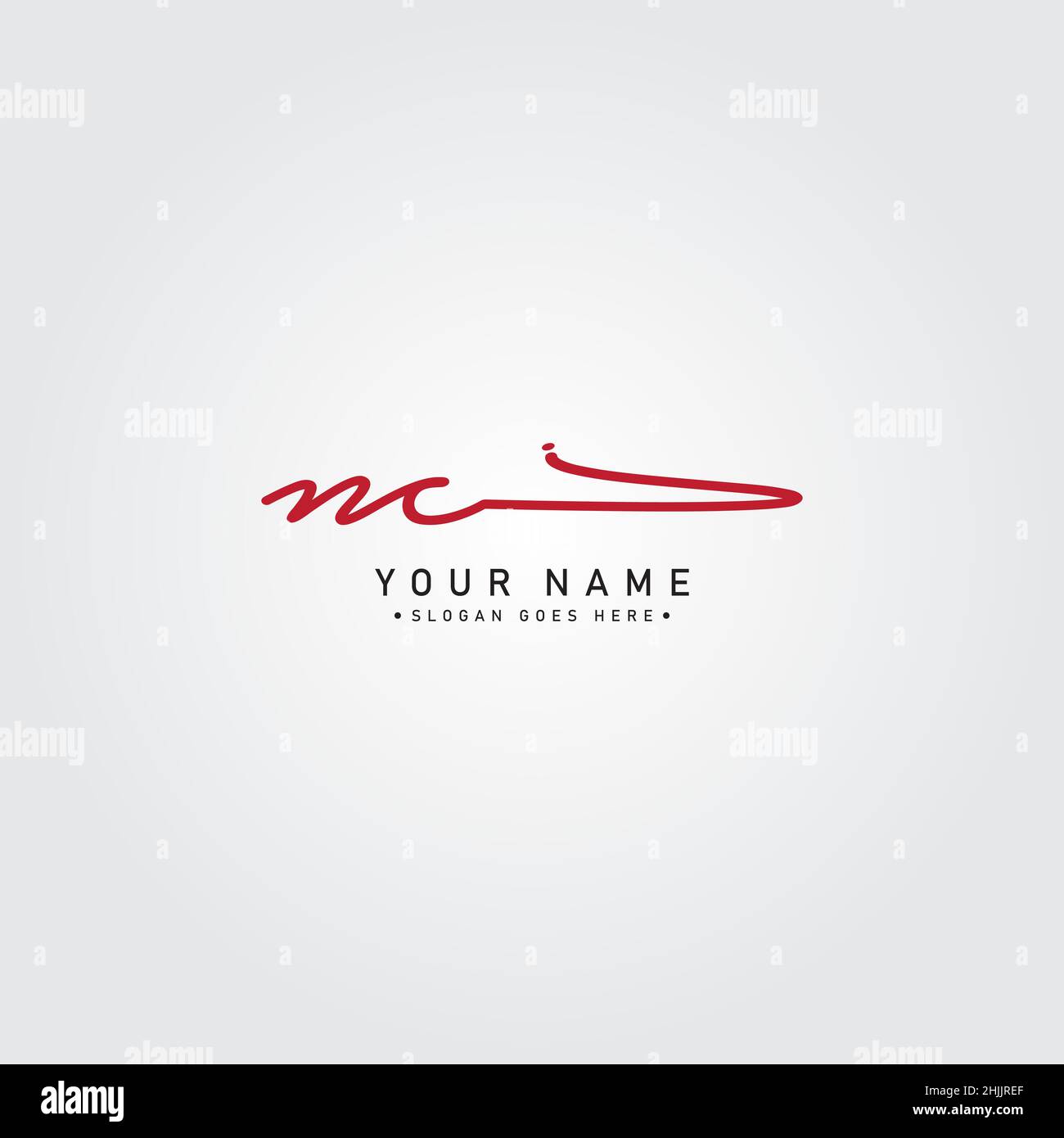Initial Letter NC Logo - Hand Drawn Signature Style Logo - Simple ...