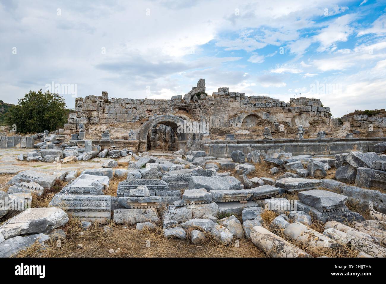 Perge ancient city archaeological site in Antalya, Turkey. Perge was a Greek and Roman ancient city Stock Photo