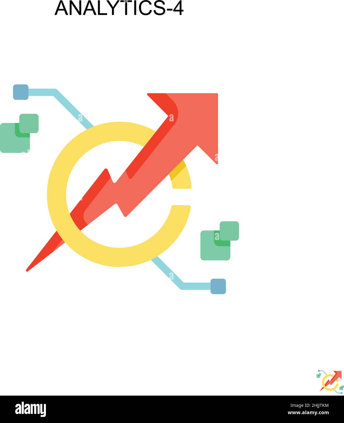 Analytics-4 Simple vector icon. Illustration symbol design template for web mobile UI element. Stock Vector