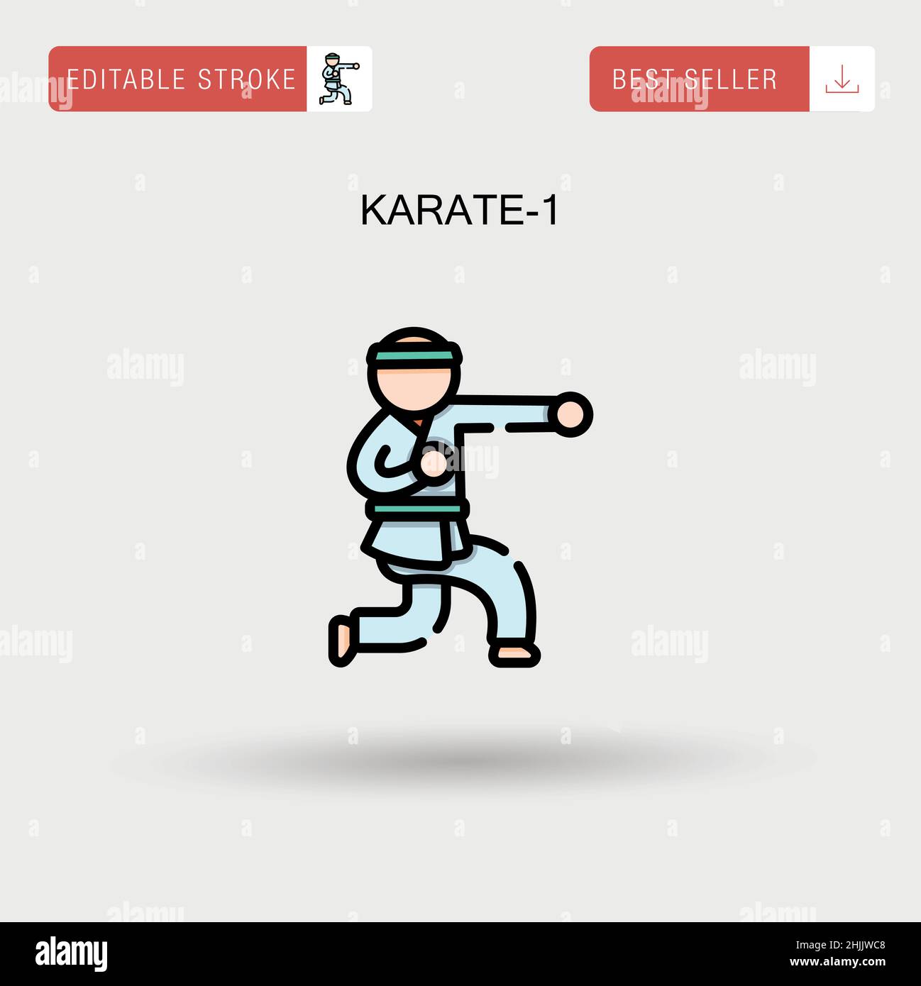 Karate-1 Simple vector icon. Stock Vector