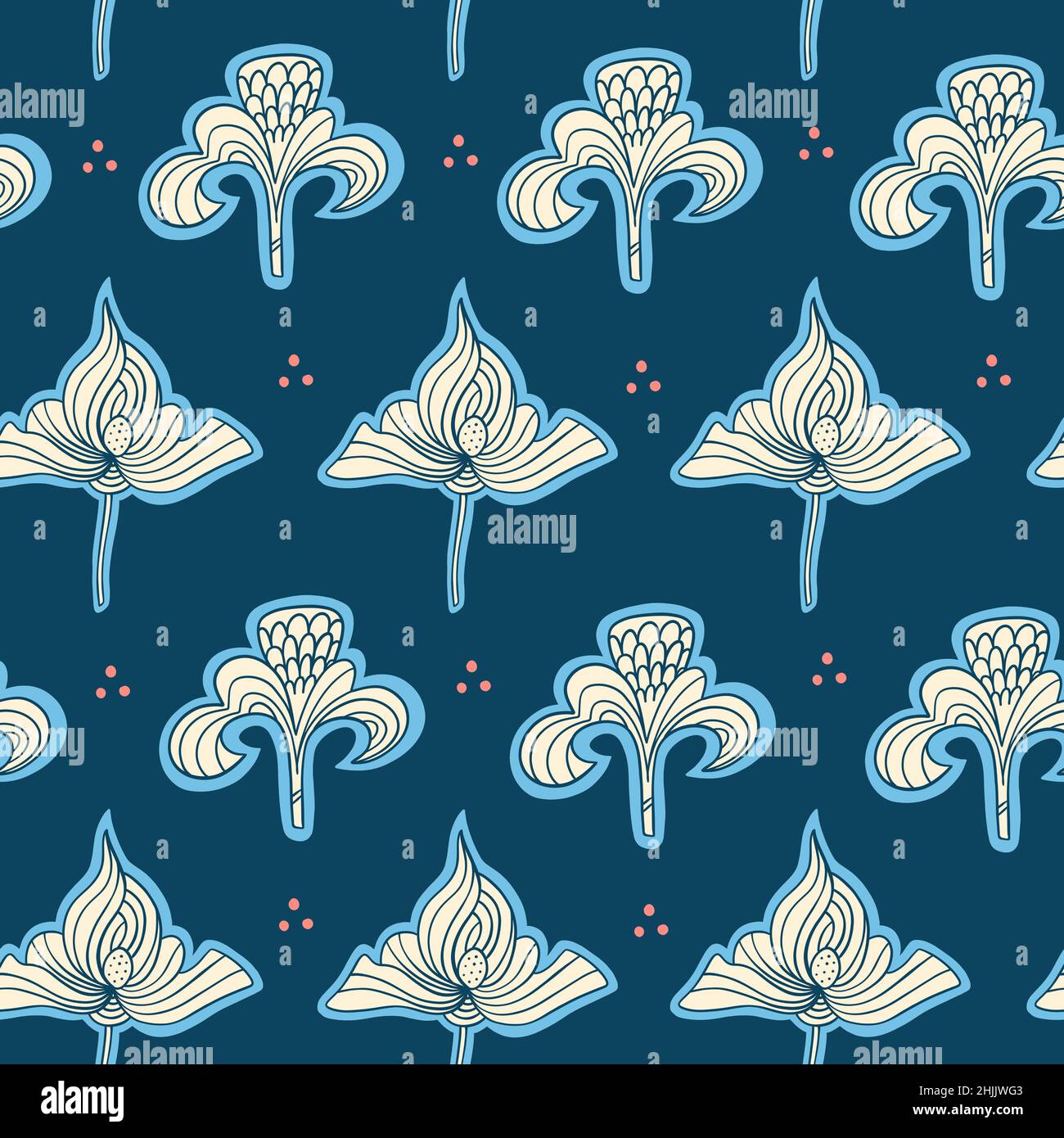 Seamless vintage floral pattern for textile, fabric, wrapping paper and more. Stock Photo