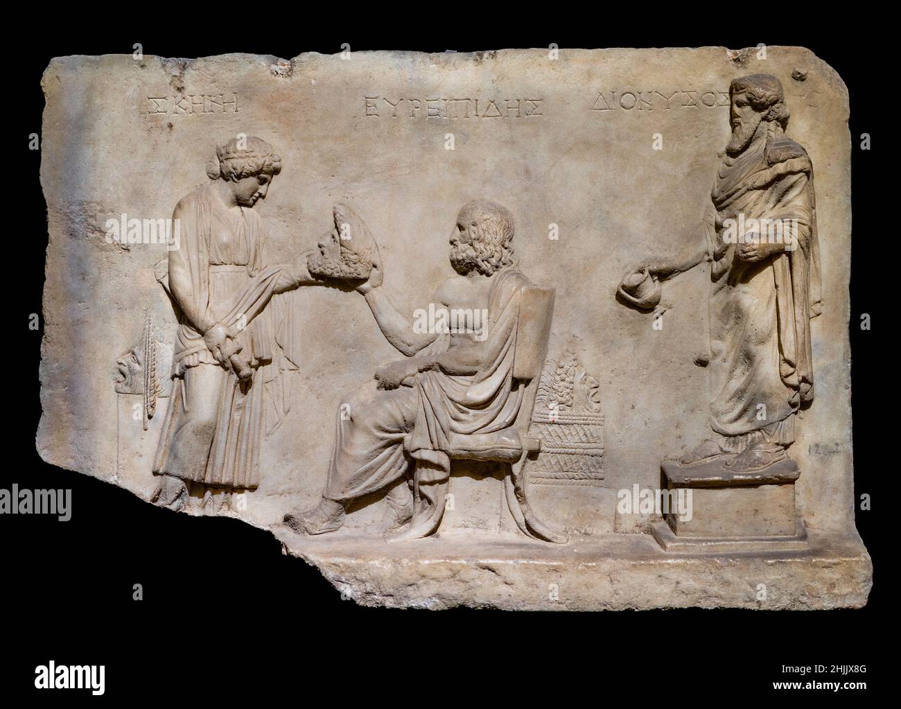 Relief of Euripides, Tragedy writer. 1st century BCE -1st century CE. Istanbul Archaeology Museum. Stock Photo