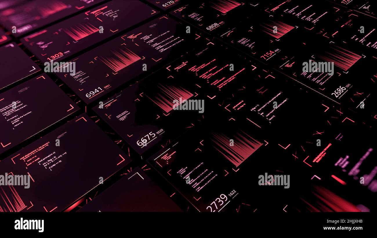 High-tech touch graphics with computer data. Animation. Technologies of ...