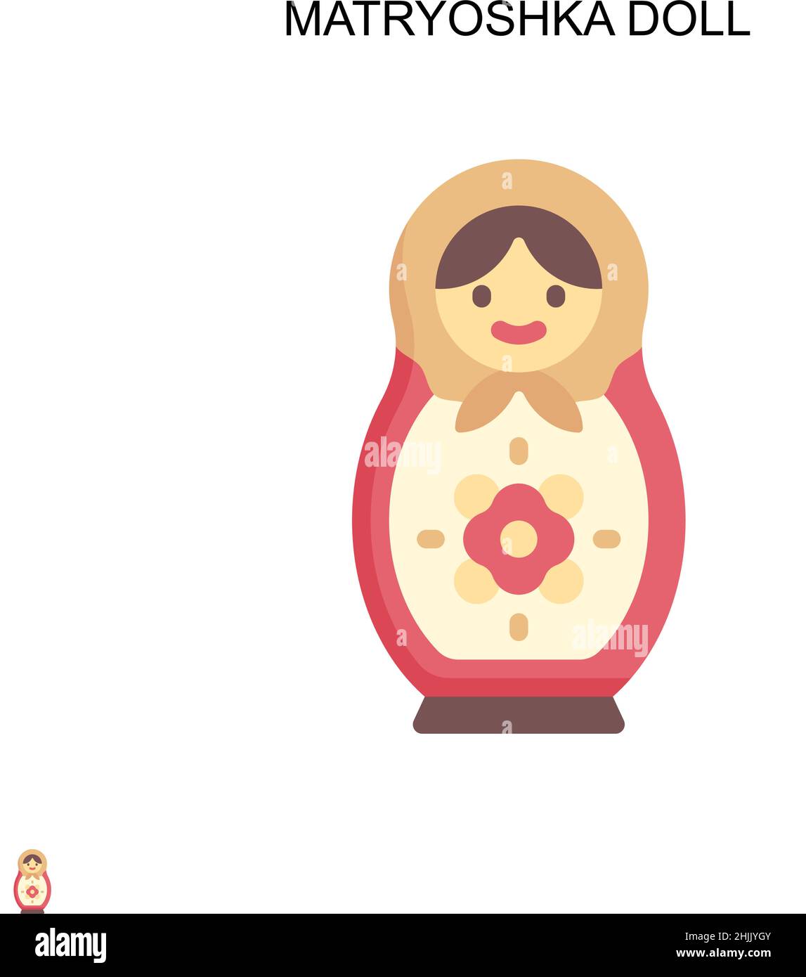 Matryoshka doll Simple vector icon. Illustration symbol design template for web mobile UI element. Stock Vector