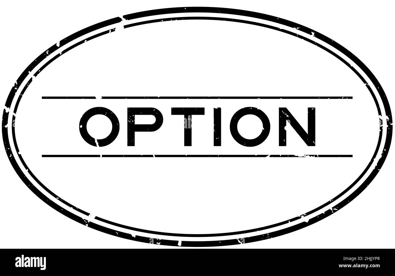 Grunge black option word oval rubber seal stamp on white background ...