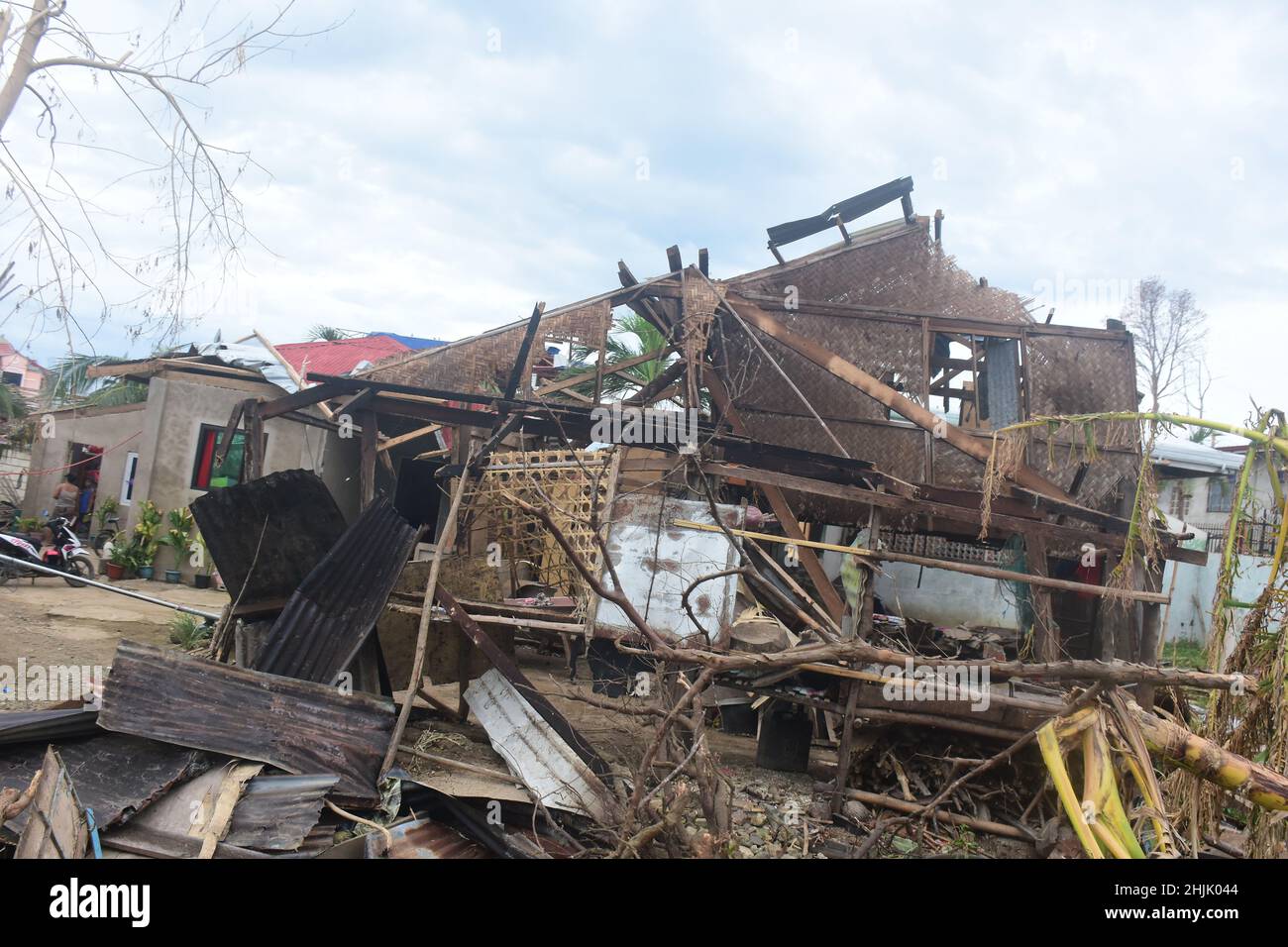 Tagbilaran, Bohol, Philippines. 24th Dec, 2021. Aftermath of Typhoon Odette (International name Rai). 45 days had passed since the super typhoon Odette hit Bohol. In Bohol, the typhoon left 99 people dead, while less than 20 are missing and 100 were injured.Bohol Governor Arthur Yap urged national government to give emergency credit line to provinces hit by Typhoon Odette so they could start construction efforts. (Credit Image: © Joseph C. Ceriales/Pacific Press via ZUMA Press Wire) Stock Photo