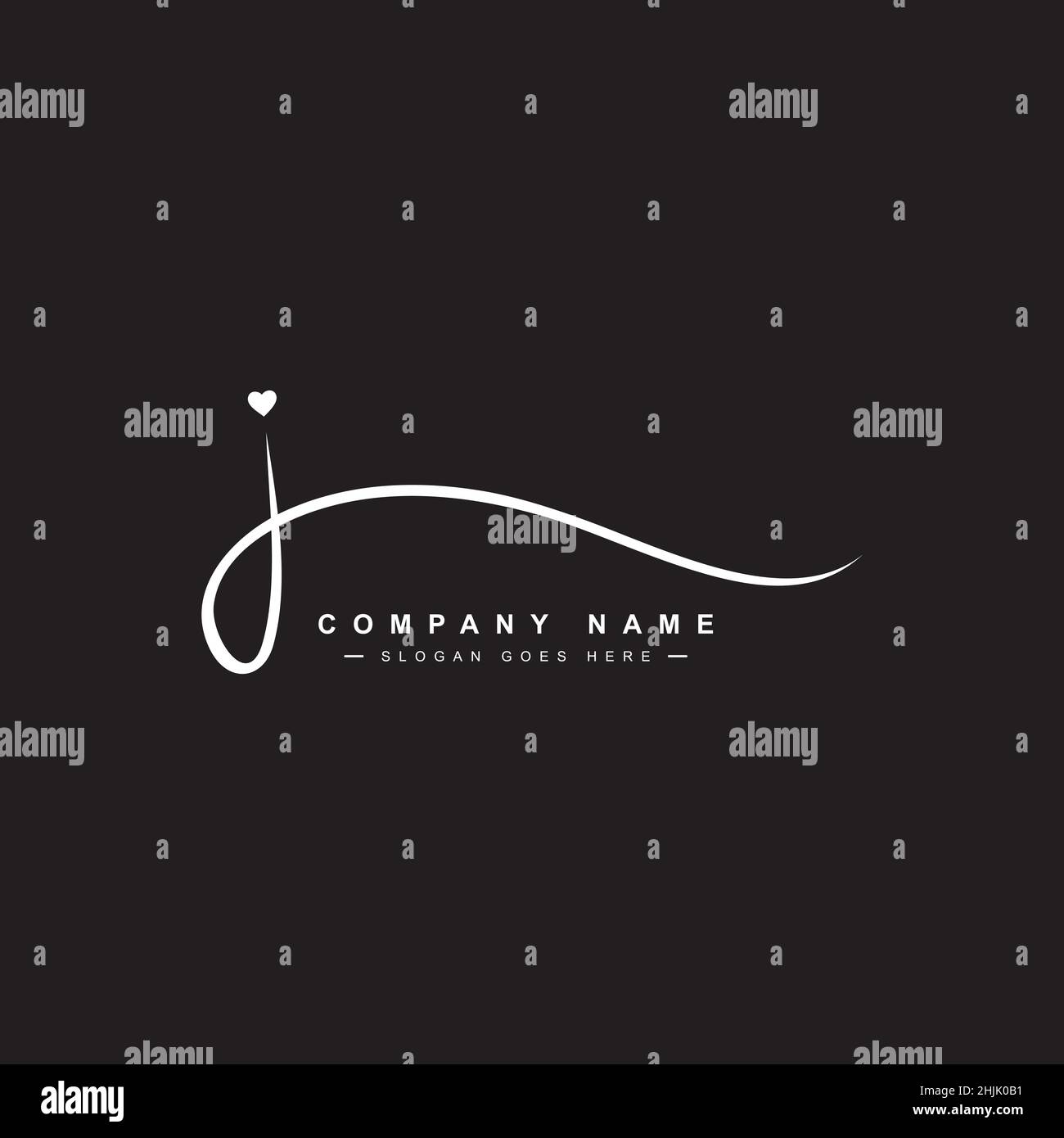 J Letter Signature Logo - J letter Initial Logo - Logo for Company Name Starts with Letter J - Simple Signature Logo in Handwriting style for Business Stock Vector