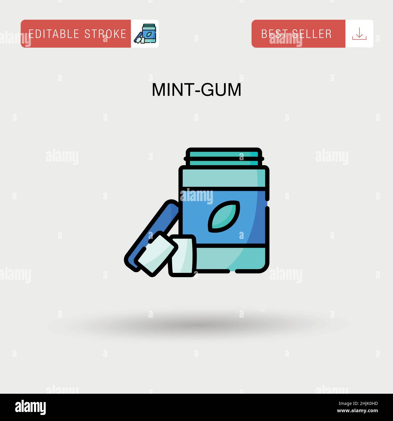 Mint leaf chewing gum Stock Vector Images Alamy