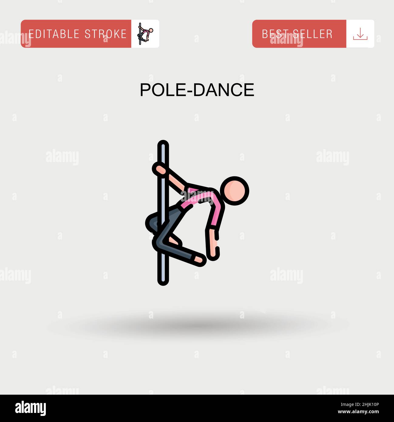 Pole-dance Simple vector icon. Stock Vector