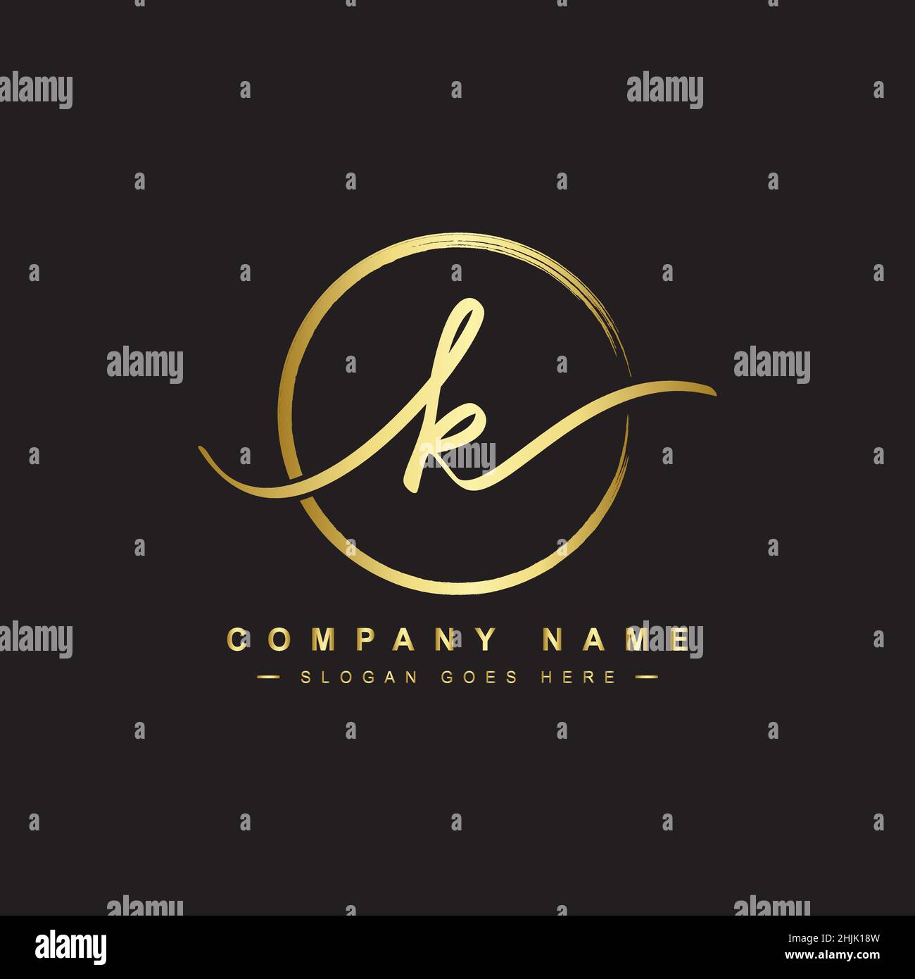 K Letter Signature Logo - Handwritten Initial Vector Logo for Business ...